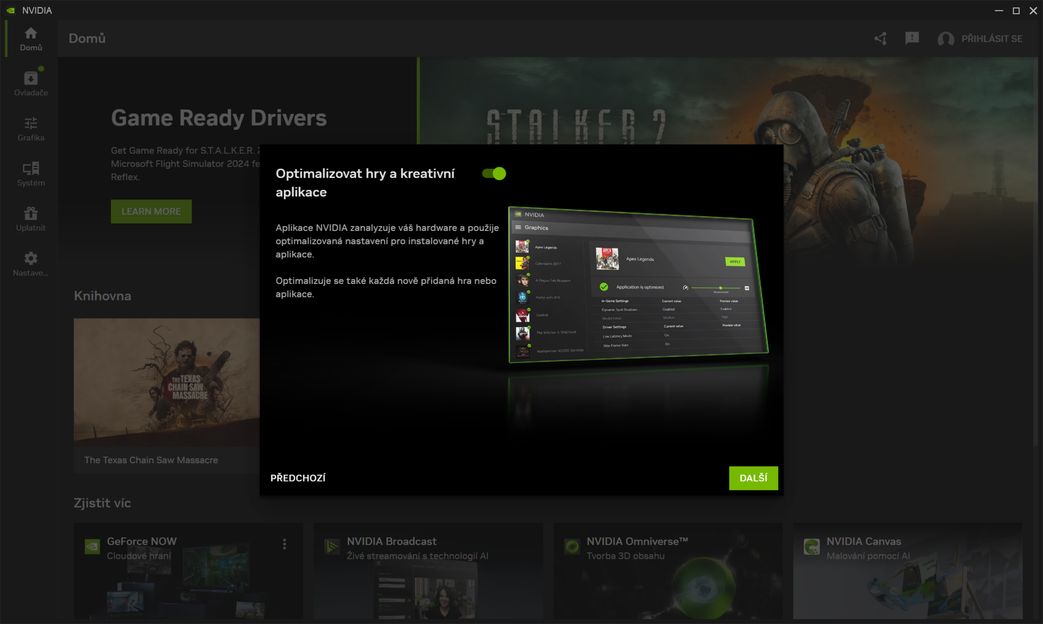 GeForce Experience bylo nahrazeno novou aplikací